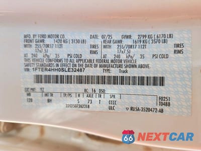 Zdjęcie 12 z 12 samochodu: 2025 FORD RANGER XLT VIN:1FTER4HH0SLE32487 - miniatura