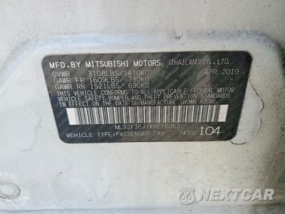 Zdjęcie 12 z 12 samochodu: 2019 MITSUBISHI MIRAGE G4 ES VIN:ML32F3FJ7KHF16052 - miniatura