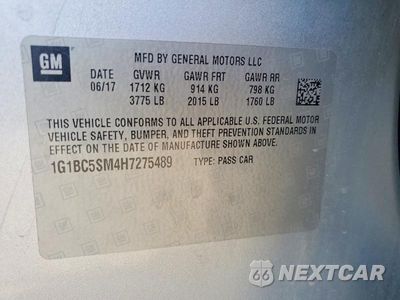 Zdjęcie 12 z 12 samochodu: 2017 CHEVROLET CRUZE LS VIN:1G1BC5SM4H7275489 - miniatura