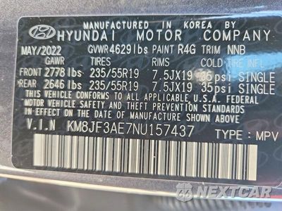 Zdjęcie 14 z 14 samochodu: 2022 HYUNDAI TUCSON XRT VIN:KM8JF3AE7NU157437 - miniatura
