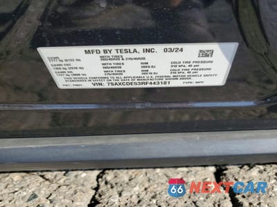 Zdjęcie 12 z 12 samochodu: 2024 TESLA MODEL X VIN:7SAXCDE53RF443181 - miniatura