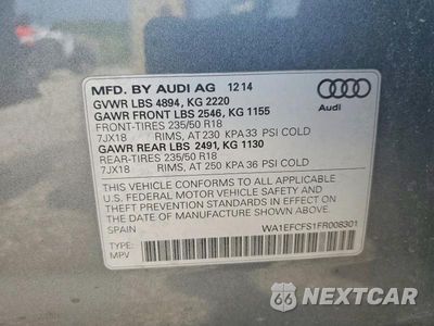 Zdjęcie 13 z 13 samochodu: 2015 AUDI Q3 PREMIUM PLUS VIN:WA1EFCFS1FR008301 - miniatura