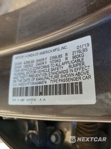 Zdjęcie 13 z 13 samochodu: 2019 HONDA ACCORD LX VIN:1HGCV1F1XKA044574 - miniatura