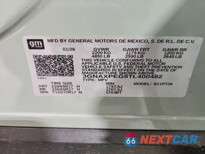 Zdjęcie 14 z 14 samochodu: 2026 CHEVROLET EQUINOX LT VIN:3GNAXPEG8TL400482 - miniatura