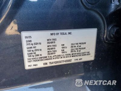 Zdjęcie 12 z 12 samochodu: 2026 TESLA MODEL Y VIN:7SAYGDED2TF435662 - miniatura