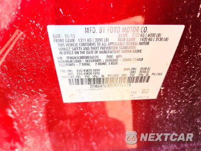 Zdjęcie 13 z 13 samochodu: 2014 FORD FLEX SEL VIN:2FMGK5C88EBD16125 - miniatura