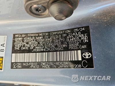 Zdjęcie 12 z 12 samochodu: 2024 TOYOTA COROLLA HYBRID LE VIN:JTDBDMHE2RJ009682 - miniatura
