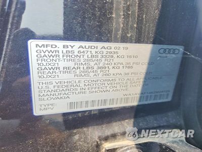Zdjęcie 13 z 13 samochodu: 2019 AUDI Q8 PREMIUM VIN:WA1AVAF14KD028725 - miniatura