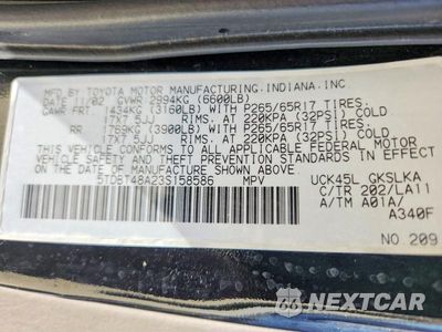Zdjęcie 13 z 13 samochodu: 2003 TOYOTA SEQUOIA LIMITED VIN:5TDBT48A23S158586 - miniatura