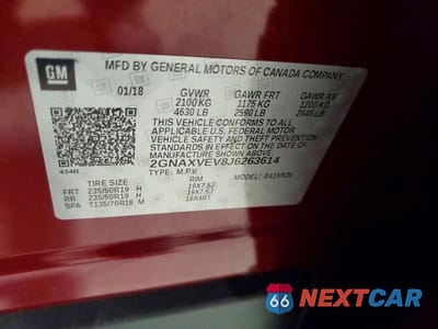 Zdjęcie 13 z 13 samochodu: 2018 CHEVROLET EQUINOX PREMIER VIN:2GNAXVEV8J6263614 - miniatura