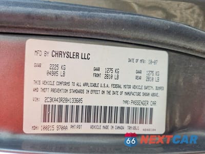 Zdjęcie 12 z 12 samochodu: 2008 CHRYSLER 300 LX VIN:2C3KA43R28H133605 - miniatura