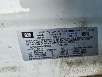 Zdjęcie 13 z 13 samochodu: 2022 CHEVROLET TRAX 1LT VIN:KL7CJLSM9NB569899 - miniatura