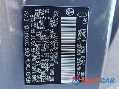 Zdjęcie 12 z 12 samochodu: 2023 TOYOTA PRIUS XLE VIN:JTDACAAU9P3000607 - miniatura