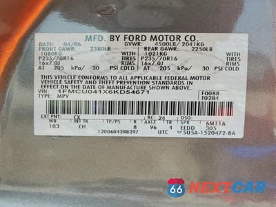 Zdjęcie 13 z 13 samochodu: 2006 FORD ESCAPE LIMITED VIN:1FMCU041X6KD54671 - miniatura