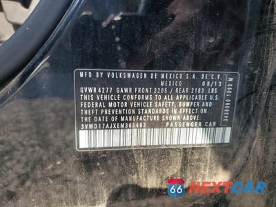 Zdjęcie 12 z 12 samochodu: 2014 VOLKSWAGEN JETTA SE VIN:3VWD17AJXEM365463 - miniatura