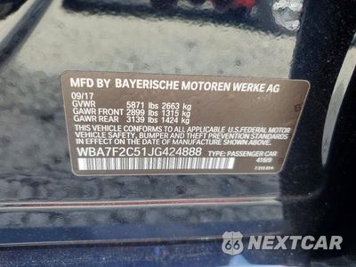 Zdjęcie 13 z 13 samochodu: 2018 BMW 750 XI VIN:WBA7F2C51JG424888 - miniatura