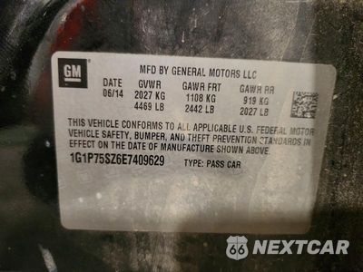 Zdjęcie 12 z 12 samochodu: 2014 CHEVROLET CRUZE VIN:1G1P75SZ6E7409629 - miniatura