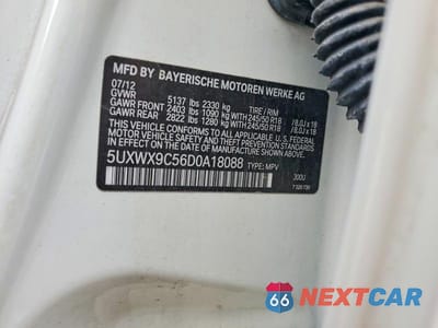 Zdjęcie 13 z 13 samochodu: 2013 BMW X3 XDRIVE28I VIN:5UXWX9C56D0A18088 - miniatura