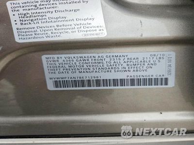 Zdjęcie 12 z 12 samochodu: 2011 VOLKSWAGEN CC SPORT VIN:WVWMP7AN7BE712981 - miniatura