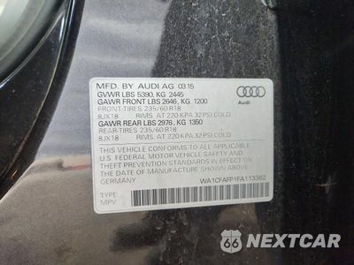 Zdjęcie 13 z 13 samochodu: 2015 AUDI Q5 PREMIUM VIN:WA1CFAFP1FA113362 - miniatura