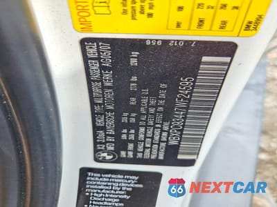 Zdjęcie 13 z 13 samochodu: 2007 BMW X3 3.0SI VIN:WBXPC93447WF24595 - miniatura
