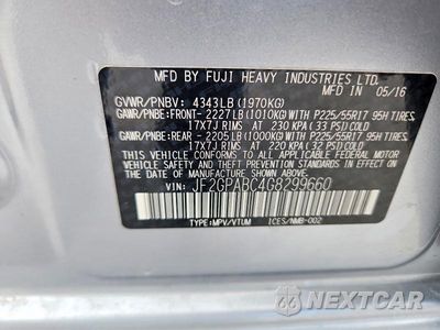 Zdjęcie 13 z 13 samochodu: 2016 SUBARU CROSSTREK PREMIUM VIN:JF2GPABC4G8299660 - miniatura