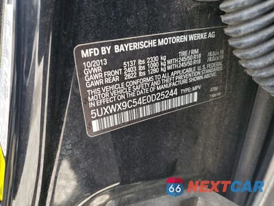 Zdjęcie 13 z 13 samochodu: 2014 BMW X3 XDRIVE28I VIN:5UXWX9C54E0D25244 - miniatura
