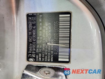 Zdjęcie 12 z 12 samochodu: 2003 BMW Z4 3.0 VIN:4USBT53403LU01105 - miniatura