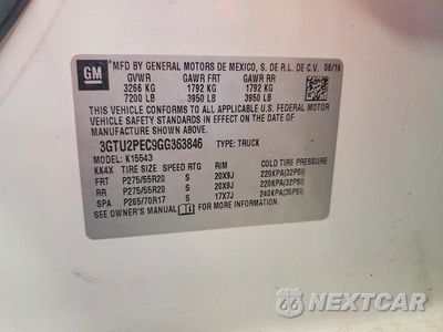 Zdjęcie 12 z 12 samochodu: 2016 GMC SIERRA K1500 DENALI VIN:3GTU2PEC9GG363846 - miniatura