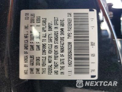 Zdjęcie 13 z 13 samochodu: 2008 HONDA ACCORD EXL VIN:1HGCP26828A092298 - miniatura