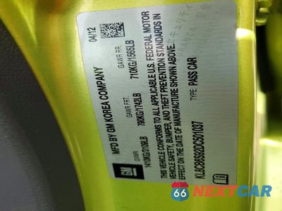 Zdjęcie 12 z 12 samochodu: 2013 CHEVROLET SPARK LS VIN:KL8CB6S92DC501037 - miniatura