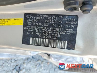 Zdjęcie 12 z 12 samochodu: 2014 HYUNDAI ACCENT GLS VIN:KMHCT4AE4EU753628 - miniatura