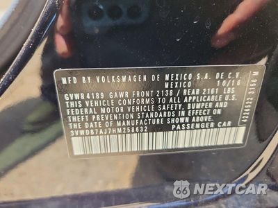 Zdjęcie 12 z 12 samochodu: 2017 VOLKSWAGEN JETTA SE VIN:3VWDB7AJ7HM258632 - miniatura