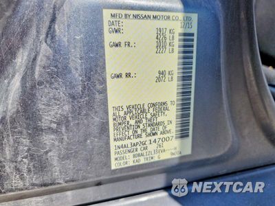 Zdjęcie 13 z 13 samochodu: 2016 NISSAN ALTIMA 2.5 SV VIN:1N4AL3AP2GC147007 - miniatura