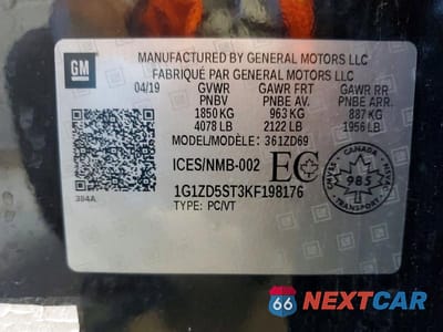 Zdjęcie 12 z 12 samochodu: 2019 CHEVROLET MALIBU LT VIN:1G1ZD5ST3KF198176 - miniatura