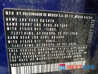 Zdjęcie 13 z 13 samochodu: 2024 VOLKSWAGEN TAOS S VIN:3VV5X7B28RM080958 - miniatura