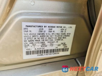 Zdjęcie 12 z 12 samochodu: 2002 NISSAN ALTIMA 3.5 SE VIN:1N4BL11E72C129036 - miniatura