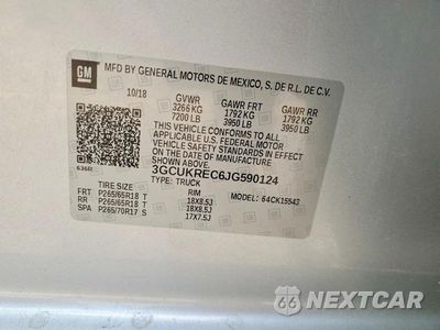 Zdjęcie 12 z 12 samochodu: 2018 CHEVROLET SILVERADO K1500 LT VIN:3GCUKREC6JG590124 - miniatura