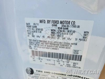 Zdjęcie 12 z 12 samochodu: 2011 FORD F150 SUPERCREW VIN:1FTFW1EF5BFC98881 - miniatura