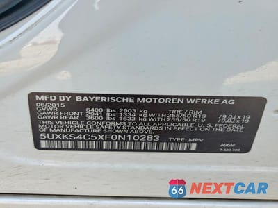 Zdjęcie 13 z 13 samochodu: 2015 BMW X5 XDRIVE35D VIN:5UXKS4C5XF0N10283 - miniatura