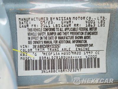 Zdjęcie 12 z 12 samochodu: 2024 NISSAN SENTRA SV VIN:3N1AB8CV8RY223297 - miniatura