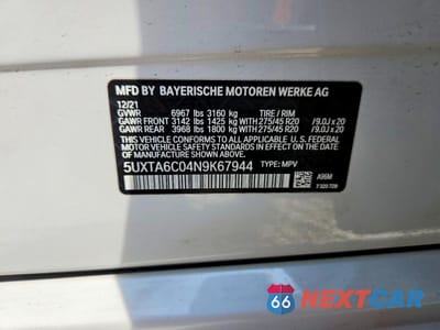 Zdjęcie 12 z 12 samochodu: 2022 BMW X5 XDRIVE45E VIN:5UXTA6C04N9K67944 - miniatura