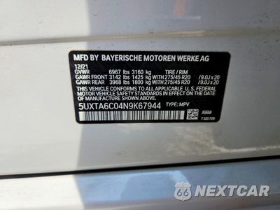 Zdjęcie 12 z 12 samochodu: 2022 BMW X5 XDRIVE45E VIN:5UXTA6C04N9K67944 - miniatura