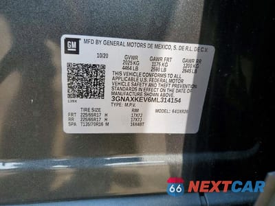 Zdjęcie 13 z 13 samochodu: 2021 CHEVROLET EQUINOX LT VIN:3GNAXKEV6ML314154 - miniatura