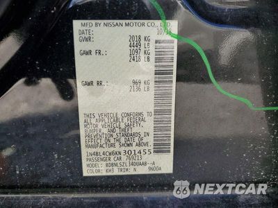 Zdjęcie 12 z 12 samochodu: 2019 NISSAN ALTIMA SR VIN:1N4BL4CW6KN301455 - miniatura