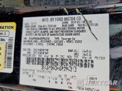 Zdjęcie 12 z 12 samochodu: 2016 FORD FUSION SE VIN:3FA6P0HD6GR296218 - miniatura