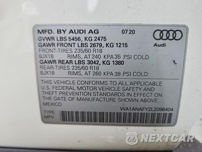 Zdjęcie 13 z 13 samochodu: 2020 AUDI Q5 PREMIUM VIN:WA1ANAFY2L2096404 - miniatura