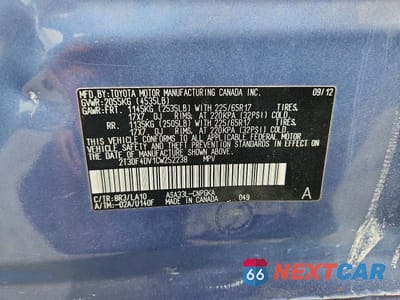 Zdjęcie 12 z 12 samochodu: 2012 TOYOTA RAV4 LIMITED VIN:2T3DF4DV1CW252238 - miniatura