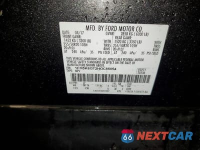 Zdjęcie 13 z 13 samochodu: 2017 FORD EXPLORER SPORT VIN:1FM5K8GT2HGC85054 - miniatura