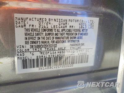 Zdjęcie 12 z 12 samochodu: 2025 NISSAN SENTRA SV VIN:3N1AB8CV2SY203102 - miniatura